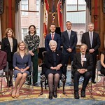Dr. Alana F. Ogata ’14 was awarded Ontario’s prestigious 2022 John Polanyi prize for chemistry. Recipients are recognized for their early career research. Alana is seated far right next to John Polanyi who received the Nobel prize for chemistry in 1986.