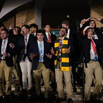 The Gentlemen of the College a cappella group perform a medley for the crowd.