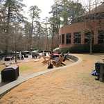 A warm January day brings the students outside of the Sadler Center.