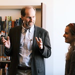 A W&M School of Education faculty member speaks with a student.