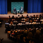 Pulitzer Prize-winning historian Jon Meacham holds a public lecture with a question-and-answer session in the Sadler Center’s Commonwealth Auditorium. Director of the Global Research Institute Mike Tierney served as moderator.