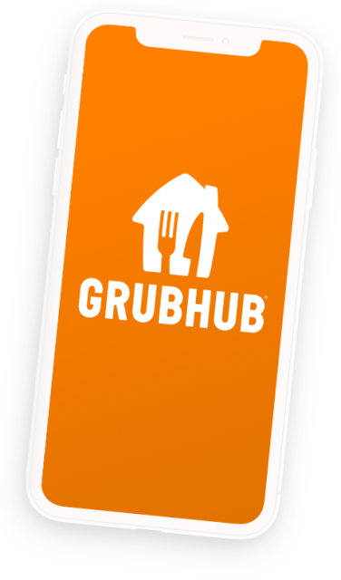 Grubhub logo on a sample phone