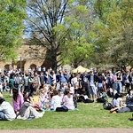 W&M's Sunken Garden was filled to its brim with the university community to watch the solar eclipse on April 8.