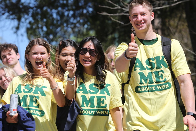 Current W&M students were all over the campus in Ask Me T-shirts to assist with directions and questions of our campus visitors.